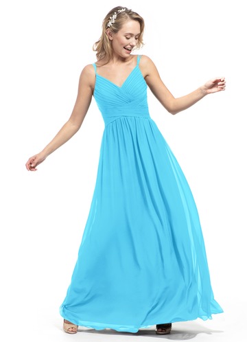 pool color bridesmaid dresses