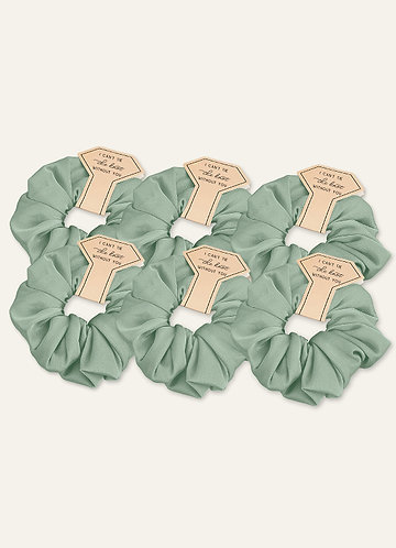 front Matchande färg brudtärne stretchsatin oversize scrunchie 6 pic set