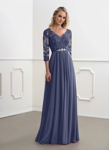 stormy blue mother of the bride dress