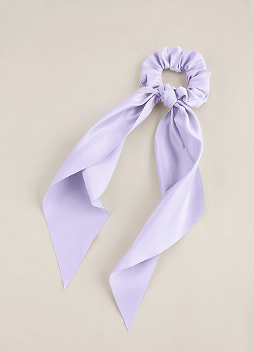front Matching Color Matte Satin Hair Scarf Scrunchie