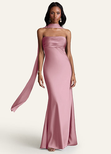 front Azazie Matching Color Stretch Satin Scarf