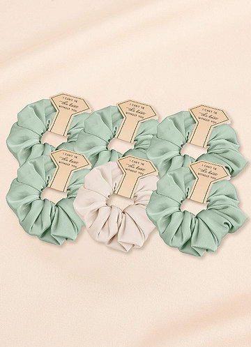 front Mixed Color Bridesmaid Stretch Satin Over Size Scrunchie Set