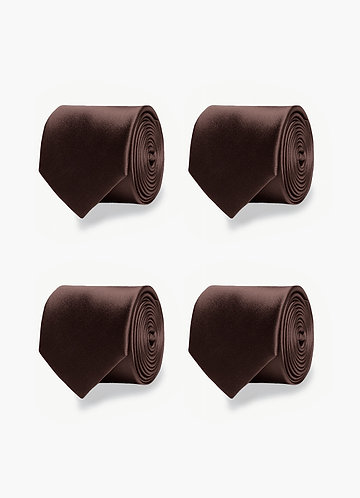 front Matte Satin Matching Groomsmen Tie Set – 4 Pieces
