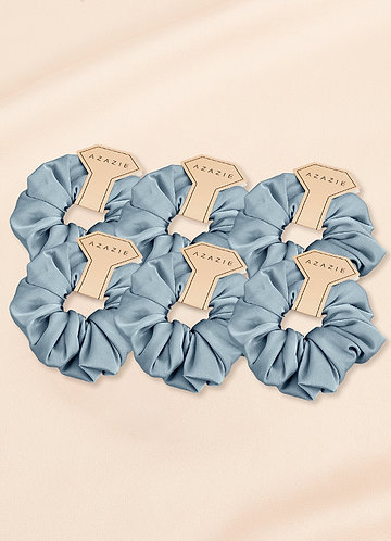 front Six-Piece Bridesmaid Stretch Satin Over Size Scrunchie Set