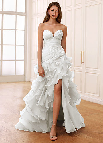 Christabelle Weiß Korsett-Strass-Abendkleid aus durchsichtiger Spitze image1