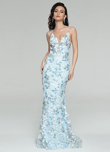 front_AZ Falling Petals Prom Dress