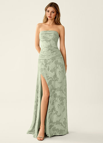 Arabella Grace Licht Groen Jacquard korset glinsterende galajurk image1