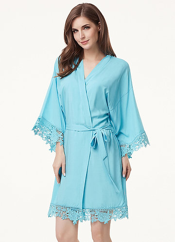 front_Floral Lace and Cotton Robe