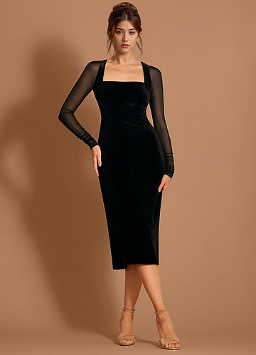 Morwenna Black Midi Dress image1
