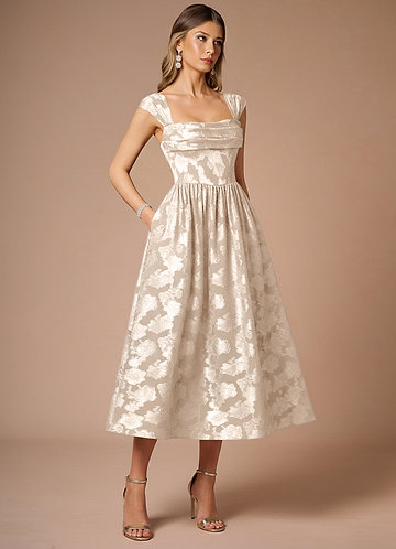 Dana Cream Midi Dress image1