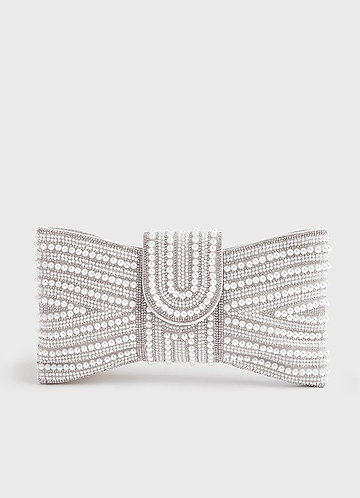 front Beaded Bowtie Clutch