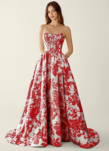 Emblace Red Mermaid Prom Dress | Azazie
