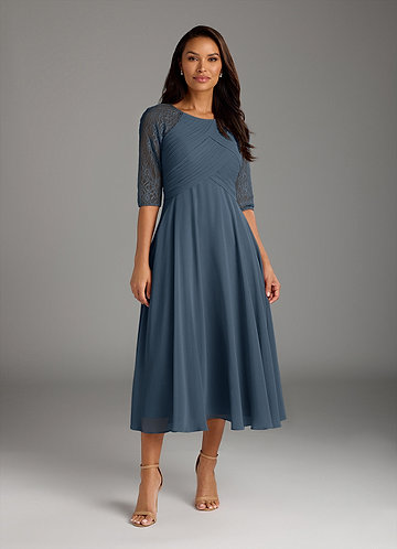 Azazie Dorothea Mother of the Brides Dresses Neptune A-Line Scoop lace Chiffon Dress image1