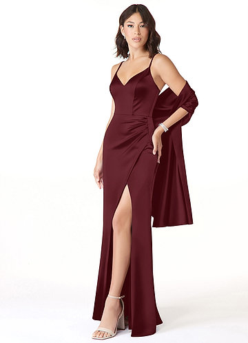 front Azazie Matching Color Stretch Satin Shawl