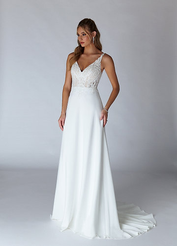 Sleeveless Wedding Dress A-Line Champagne Lace Bridal Gown L1782 - China  Wedding Dress and Wedding Gown price