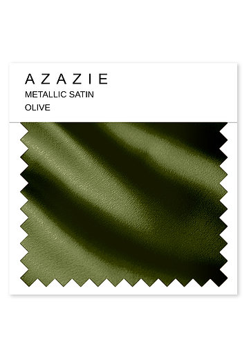 front Azazie Olive Metallic Satin Swatch