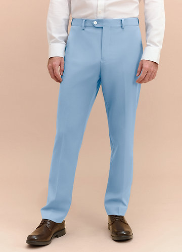 front James Sky Blue Structured Stretch Dress Pants