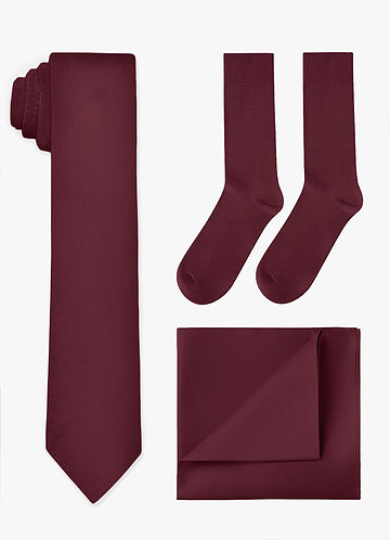 front Matching Skinny Tie & Pocket Square & Socks Set