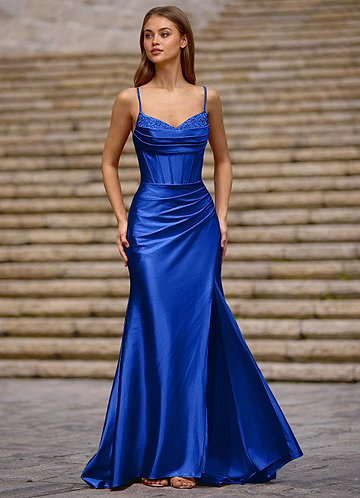 Glow Royal Blue Silk-like Satin Prom Dress image1