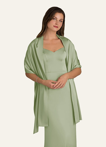 front Azazie Matching Color Ireland Stretch Satin Shawl