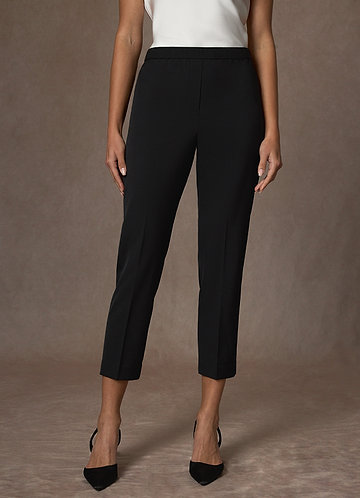 front Charlotte Black Refined Weave Dress Pants
