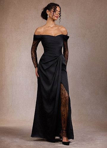Gizela Black Lace Maxi Dress image1