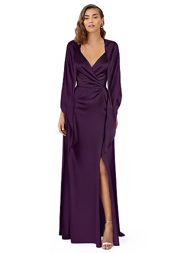 front Azazie Matching Color Ireland Stretch Satin Shawl 0