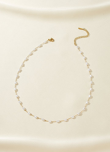 front Pearl Strand Necklace