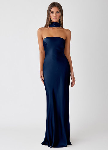 Serendipity Navy 100% Washable Silk Maxi Dress image1