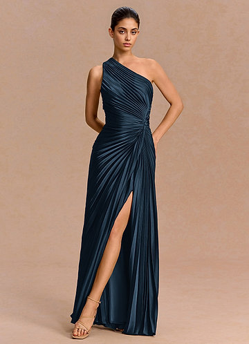 women a line dresses Lady Black Tie - Jillian Gown - A-line Soft Satin Off The Shoulder Dress Length:56