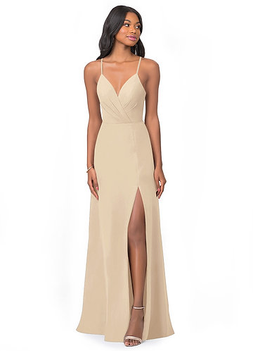 Azazie champagne outlet dress