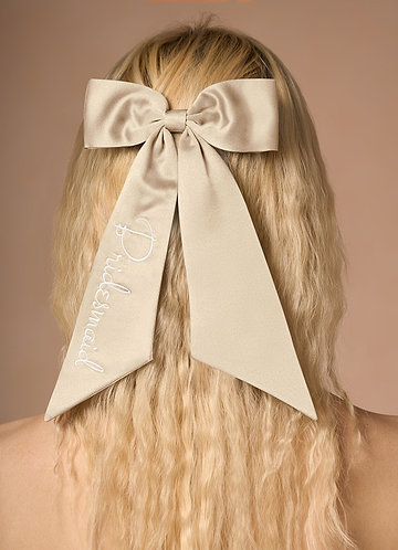 front Personalized Embroidered Matching Color Bow Hair Clip