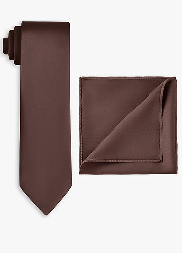 front Stretch Satin Wide Tie and Pocket Square Set