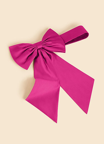 front Matching Color Matte Satin Bow Sash
