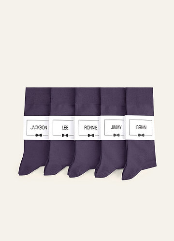 front Matching Color Men's Dress Socks with Personalized Label