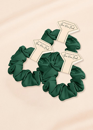 front Matching Color Bridesmaid Stretch Satin Regular Size Scrunchies