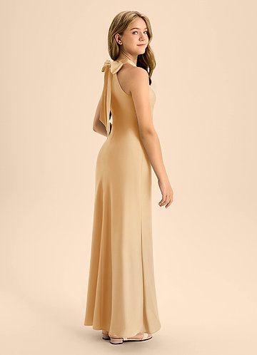 slim fit dress slacks Gold Junior Bridesmaid Dress | Fashion Girl Dresses main image 1