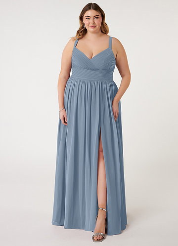 Dusty blue bridesmaid sale dresses plus size