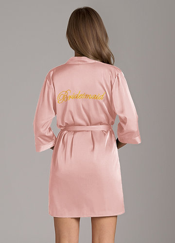 front Robe de mariée et de demoiselle d'honneur en satin brodé