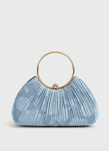 front Sac à main plissé à imprimé floral de couleur assortie