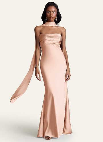 azazie rose gold bridesmaid dresses TH&TH Celeste Velvet Bridesmaid Dress In Forest Green