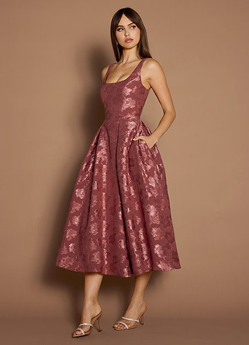 Briac Vintage Rose A-line Midi Dress image1