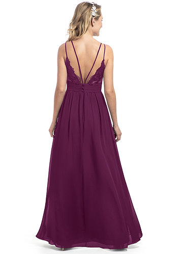raspberry evening dress