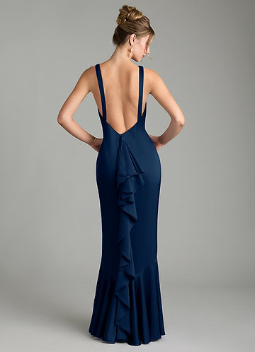 Blue Boat Neck Bridesmaid Dresses | Azazie
