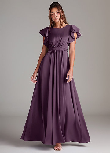 Plum Modest Bridesmaid Dresses | Azazie