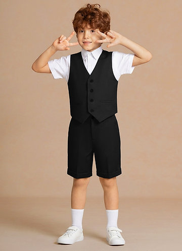 front Oliver Preto Conjunto de 4 peças para meninos: regata e shorts