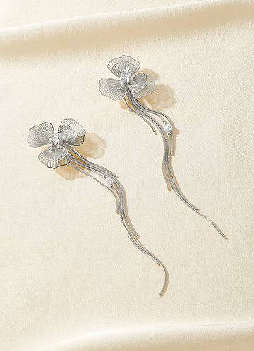 front Petals and Tassels Statement Earrings
