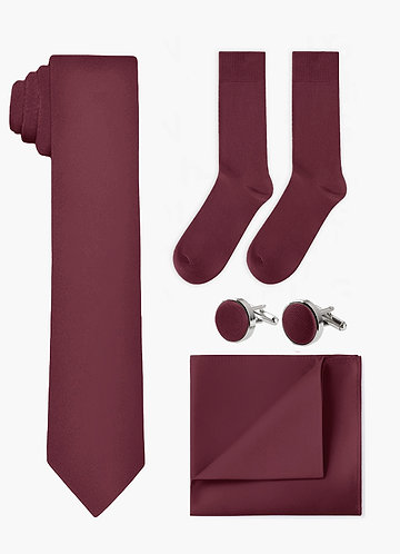front Matching Wide Tie & Pocket Square & Cuff Links & Socks Set