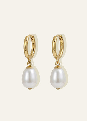 front Golden Pearl Earrings