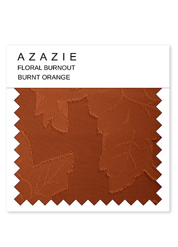 front Azazie Burnt Orange Floral Burnout Swatch